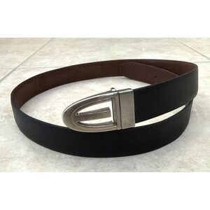 VTG Pierre Cardin Reversible Leather Brown Black Belt Size 34/85 Italy Carrer